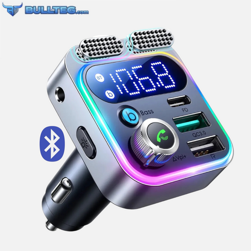 Transmisor FM Bluetooth 5.3 para Auto con Carga Rápida 48W