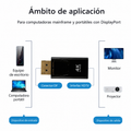 Adaptador Compatible con DisplayPort a HDMI 4K DP macho a hembra, convertidor