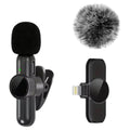 Micrófono Lavalier inalámbrico Mini graba Audio y vídeo, para iPhone, Android 2Pack