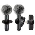 Micrófono Lavalier inalámbrico Mini graba Audio y vídeo, para iPhone, Android 2Pack