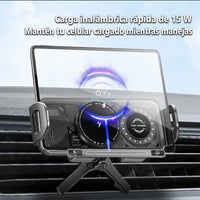 Soporte para Celular de Auto con Carga Inalámbrica 15W Ajuste Automático