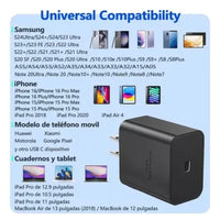 Cargador USB-C 45W Carga Rápida Android / ios con Cable 1m