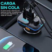 Transmisor FM Bluetooth 5.3 para Auto con Carga Inalámbrica 20W