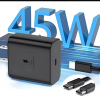 Cargador USB-C 45W Carga Rápida Android / ios con Cable 1m
