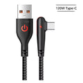 Cable USB tipo C con codo  carga rápida de 120W 30cm