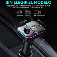 Transmisor FM Bluetooth 5.3 para Auto con Carga Inalámbrica 20W
