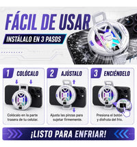 Enfriador para Celular Gamer RGB Magnético USB-C 15W
