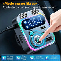 Transmisor FM Bluetooth 5.3 para Auto con Carga Rápida 48W
