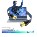 Cable Ethernet CAT8, Cable Lan de red trenzado de nailon plano de 40Gbps para módem de PC