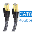 Cable Ethernet CAT8, Cable Lan de red trenzado de nailon plano de 40Gbps para módem de PC