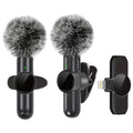 Micrófono Lavalier inalámbrico Mini graba Audio y vídeo, para iPhone, Android 2Pack
